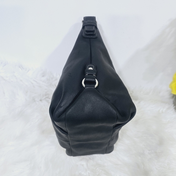 Coach Pebbled Black Leather Hobo Shoulder Tote Purse Bag Large Classic - Picture 8 of 14
